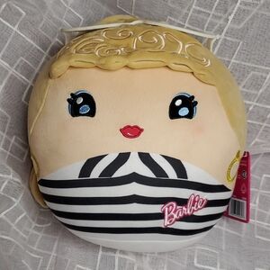 Barbie Plush Pillow with Black and‎ White Stripes